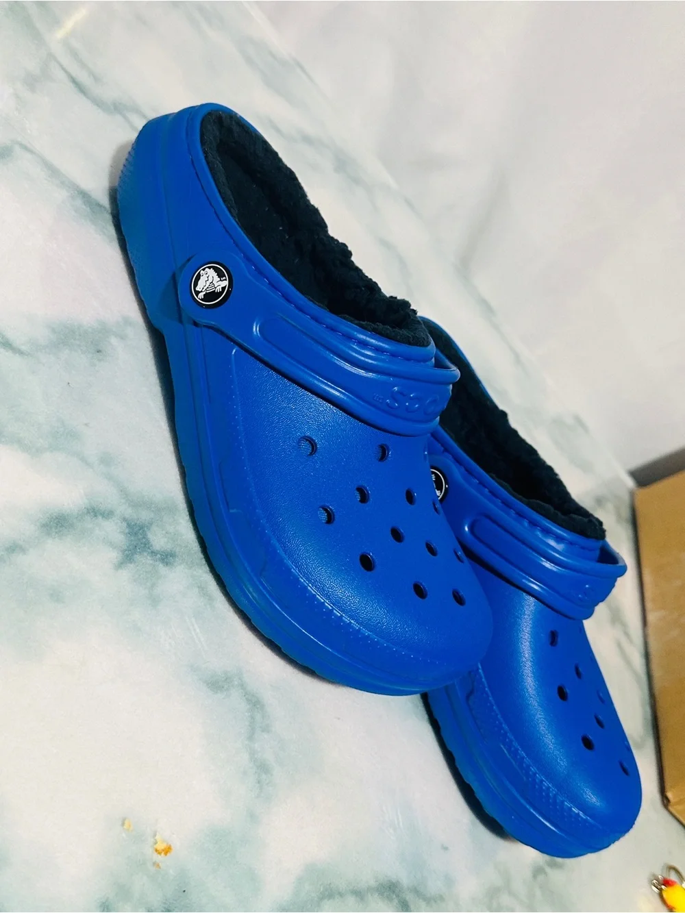 CROCS Kids Royal Blue Fleece-Lined Clog